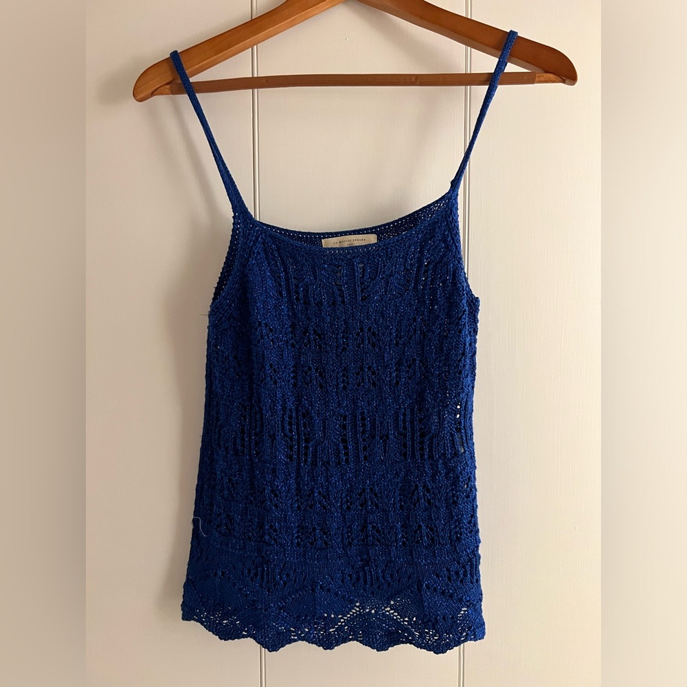 Sezane Jordie Blue Crochet Women’s Top